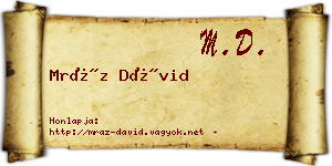 Mráz Dávid névjegykártya